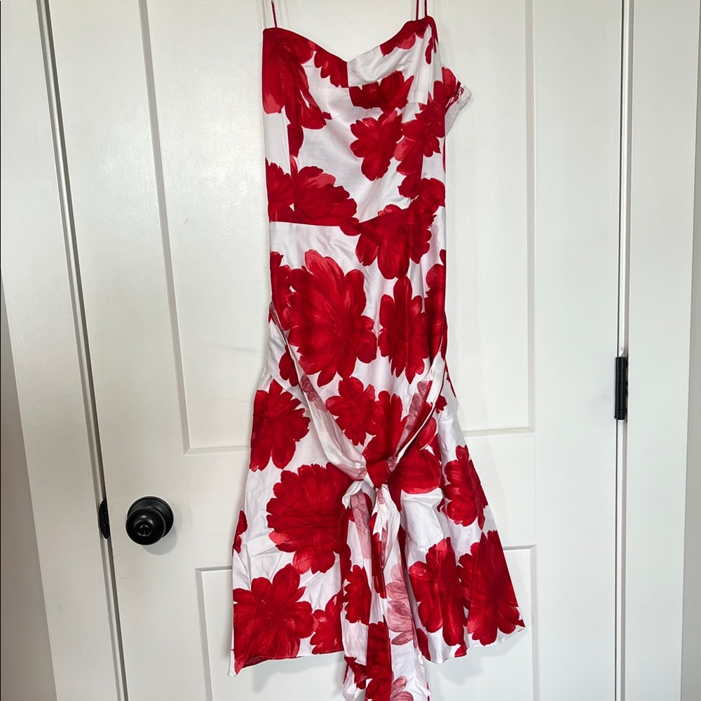 Coldwater Creek Strapless Red Floral Dress